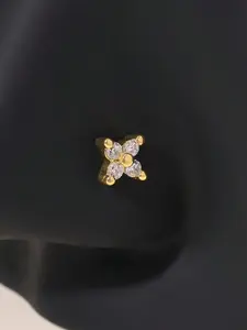 Clover L-Shaped Nose Ring, Unisex Casual Floral Pattern, Copper Chain Material, All Seasons Fashion Accessory
