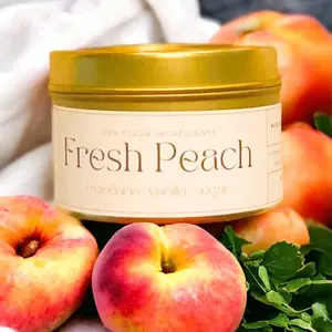 Fresh Peach Travel Tin Candle - 4oz