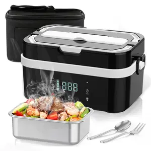Wireless Electric Lunch Box, Bento Boxes, Plastic Lunch Box, USB Rechargeable Food Warmer, Portable Large Capacity with Timer, Perfect for Office, Truck, Outdoor Camping, Travel