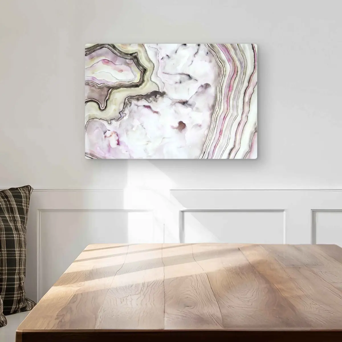 212 MAIN Minimalist Beige 12x18 in. Agate Aluminum Print Wall Art - Lightweight Home Decoration for Room - Artistic Metal Wall Decor, Accent Wall Prints, Decorative Metallic Prints