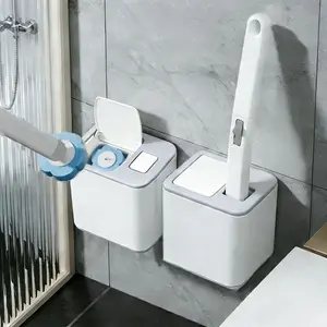 Disposable Toilet Brush Set with Automatic Flip Cover Hygienic Bathroom Cleaning Tool Replaceable Heads Smart No-Touch System Easy Clean Home Essential