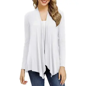 Women’s Open Front Long Sleeve Cardigan Lightweight Casual Layering Top