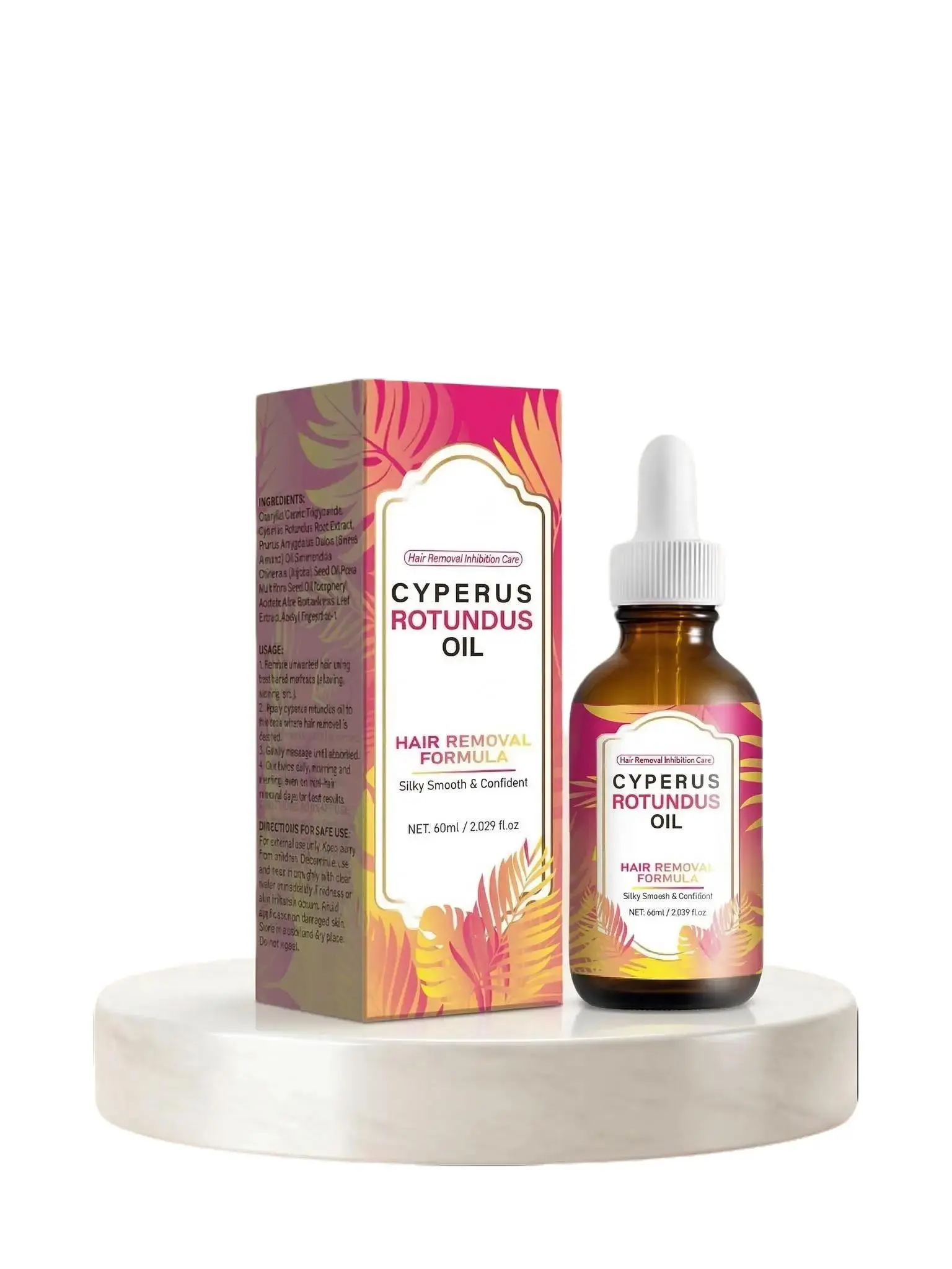 Cyperus Rotundus Oil, Body Care & Hair Removal Beauty Product for Smooth, Sensitive Skin, 60ml / 2oz