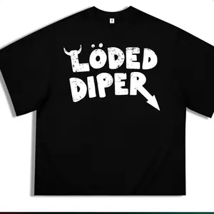 FEEGO Loded Diaper Unisex Heavy Cotton T-shirt Menswear Top Vintage Distressed Round Neck Short Sleeve Casual Matching Clothing