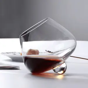 Creative Rotating Whisky Glass Handmade Crystal Cocktail Glass 420ml