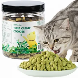 Crunchy Cat Grass Treats – Tasty Salmon Catnip Snacks for Indoor Cats, Hairball Relief & Dental Care, 5.29oz