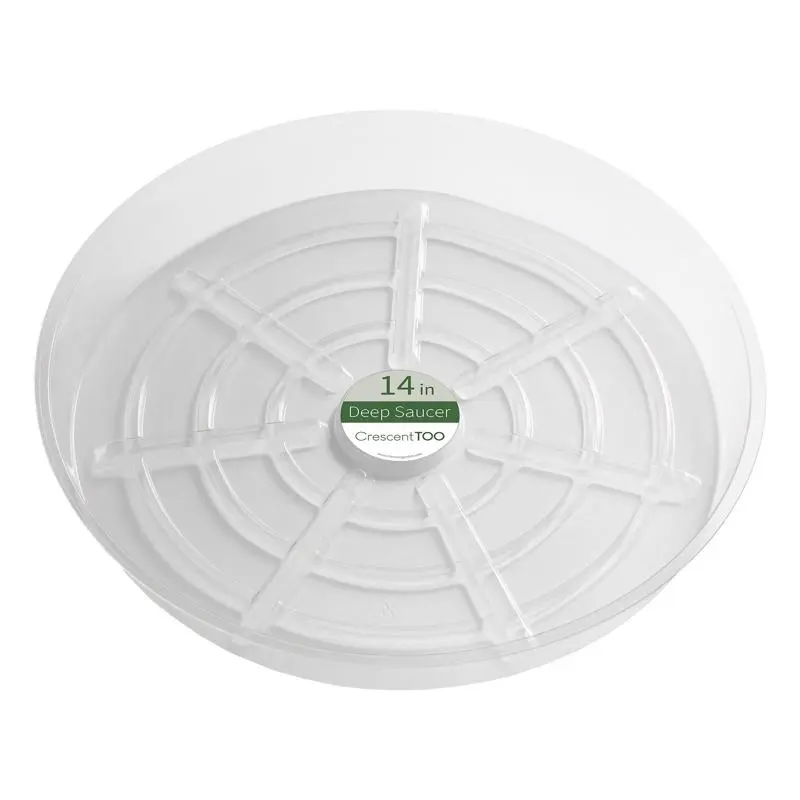 Crescent Garden 7029375 4.7 x 14 in. Plastic Plant Saucer, Clear - Pack of 25