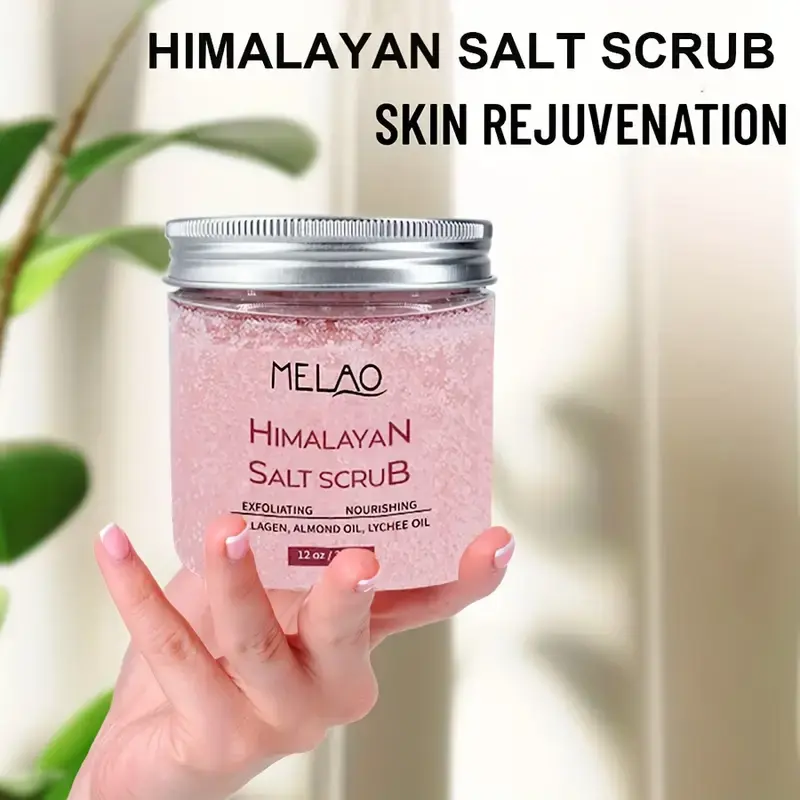 Revitalizing Himalayan Salt Scrub with Collagen & Stem Cells - Face, Foot & Body Exfoliator for All Skin Types