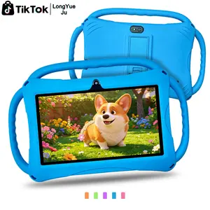 Children's 7-inch tablet computer, fully wrapped around the edges and corners, can be easily thrown away without breaking! Fits baby's little hands and is super convenient to carry when going out (without adapter)