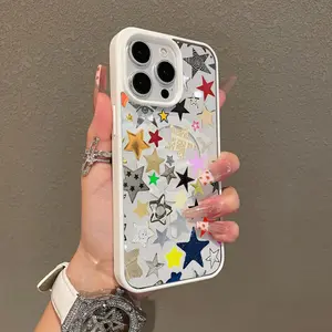 Multi-Functional Magnetic Case for iPhone11/12/13/14/15/16/promax Colorful Star Pattern y2k cased MagSafe Ready, Anti-Fall,Ultra-Thin Design | Perfect for Everyday Use