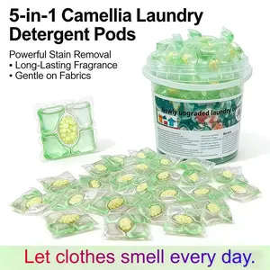 Mountain Tea Flower Laundry Detergent Balls, 5D Concentrated Liquid Soap, Antibacterial Deodorant, Long-Lasting Scent, Deep Cleaning