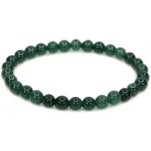 Natural Granite Jade Gemstone 6mm Round Beads Stretch Bracelet 7" Unisex