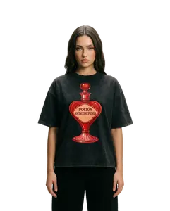 POCIÓN ANTICOMEPINGA Unisex T-Shirt R00037 - Casual Short Sleeve Drop Shoulder Crew Neck 100% Cotton Summer Wear Loose Fit Streetwear