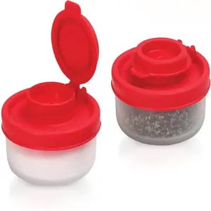 Salt & Pepper Shaker Set, 1 Count Seasoning Bottles with Lids, Durable Moisture-Proof Design for Outdoor Cooking, Ideal for Home Use