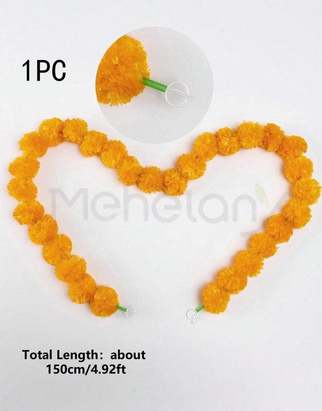 32Pcs Orange Artificial Marigold Butterfly Set Day Of The Dead Faux Flower Halloween Artificial Flower Head Marigold Garland For Diwali Decor, Traditional Decor, Marigold Garland For Decoration, Diwali Decorations For Home
