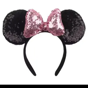 Sparkly Mouse Ears Sequin Bow for Theme Park Days Vacations Special Occasions Handcrafted with Soft Lining and High-Quality Materials