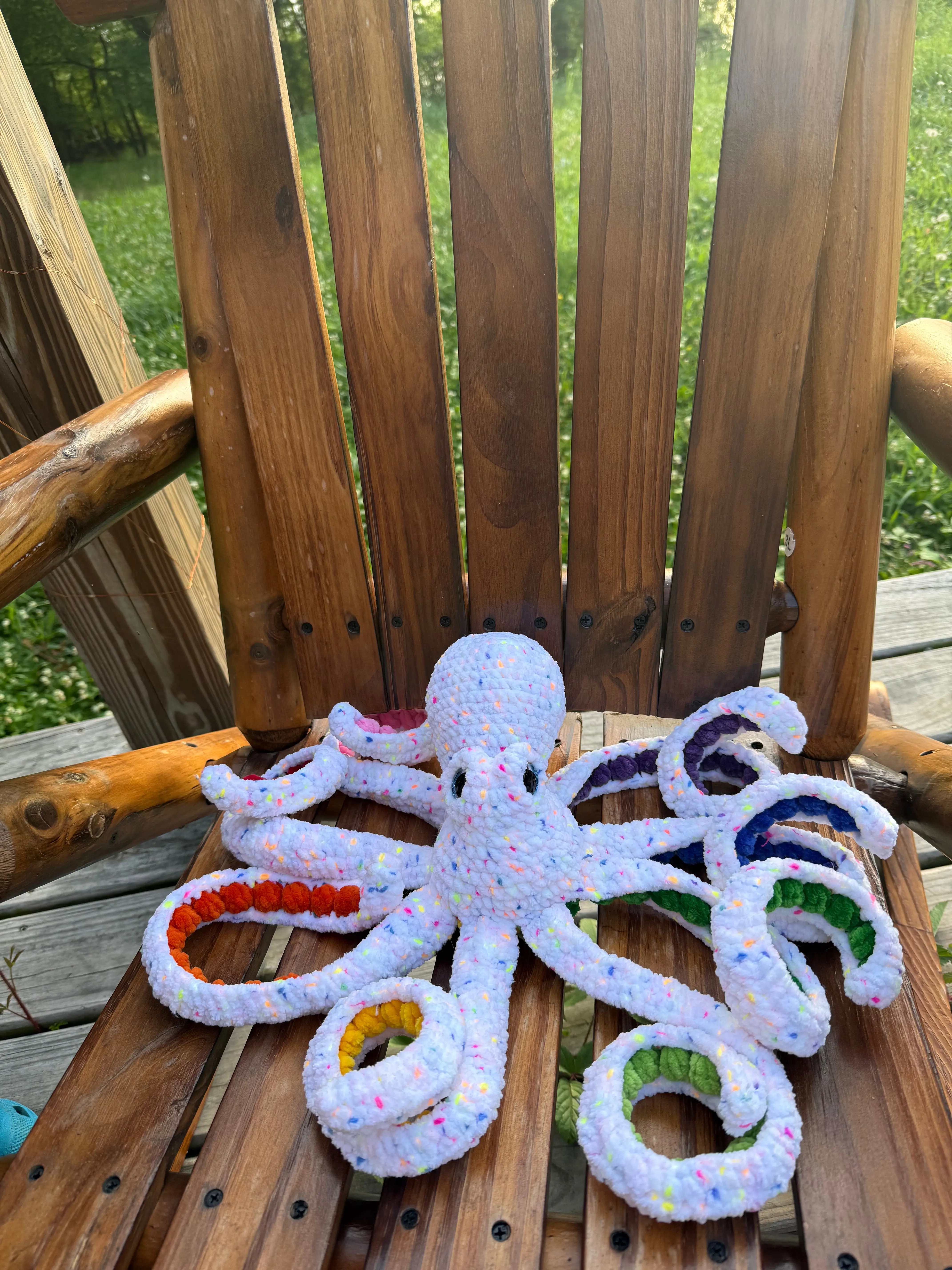 Funfetti Rainbow Octopus Plush - 24”
