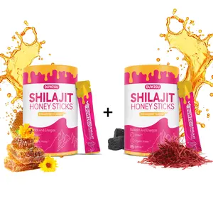 Shilajit Shatavari Saffron Feminine Honey Sticks | Strawberry Flavor |Multi-Mineral Dietary Supplement | Hormonal Balance & Energy