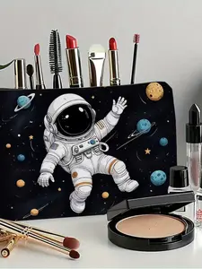 1PC astronaut Makeup Bag - Zipper Pouch, Lightweight & Foldable Travel Organizer with Double-Sided Design for Cosmetics, Cute Gift Idea, Compatible for Travel, Gym, Camping - Ideal Gift for & Women, Ideal for Spring and Summer Getaways3.19PYT-6