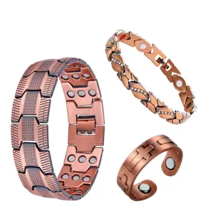 Pure Copper Magnetic Bracelet | Ultra-Strong Neodymium Magnets | Universal Adjustable Fit | Timeless Classic Design | Holistic Wellness Energy Jewelry