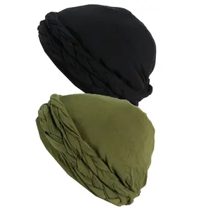 Satin Lined Turban for Men & Women, Silky Lined Sleeping Bonnet Sleep Cap, Halo Turban Durag for Waves Braids Locs
