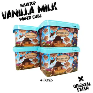 BISKITOP Wafer Cubes - Vanilla Flavor, Available in 1 to 4 Pack Options Perfect Snack for Any Occasion BISKITOP Wafer Cubes with 4 Assorted Flavors Ideal for Snack Time Delicious Treats Convenient Portability Perfect for Family Outdoor Enjoyment Chocolate