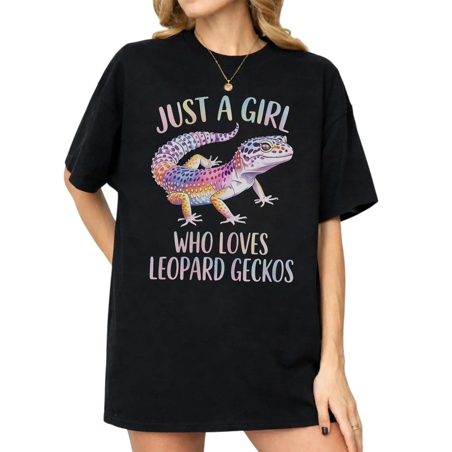Comfort Colors Just A Girl Who Loves Leopard Geckos Shirt, Leopard Gecko Shirt, Reptile Lover Graphic Tee, Gift for Gecko Lovers