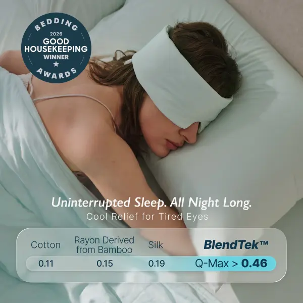 Breescape Cooling Eye Mask, Instant Cool-to-Touch Fabric with Silent Closure, Full-Coverage Light Blocking, Adjustable Soft & Breathable Design for Ultimate Sleep Comfort, Comes with Travel Bag