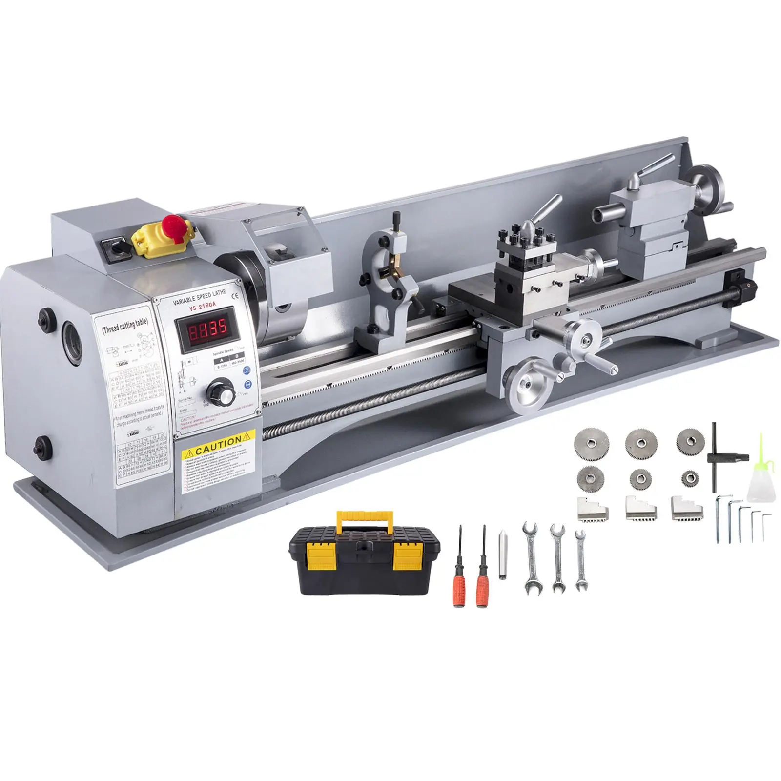 【toolupgrade】VEVOR Sturdy Metal Body Mini Lathe, 210x720 Size, 750W Brushless Motor, 2500 RPM Variable Speed, Precision Power Tool, Metal Working Machine for Various Turning Tasks