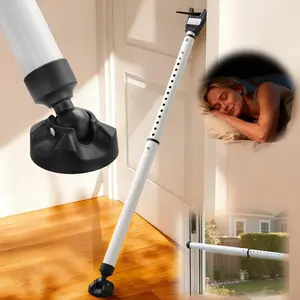 Door  Bar, Heavy Duty Sliding Door Stoppers , Ajustable Window Lock Stick Burglar Safety Bars Up to  inch, Resist 400lbs Force for  Hotel Women Seniors  Pet 1 count