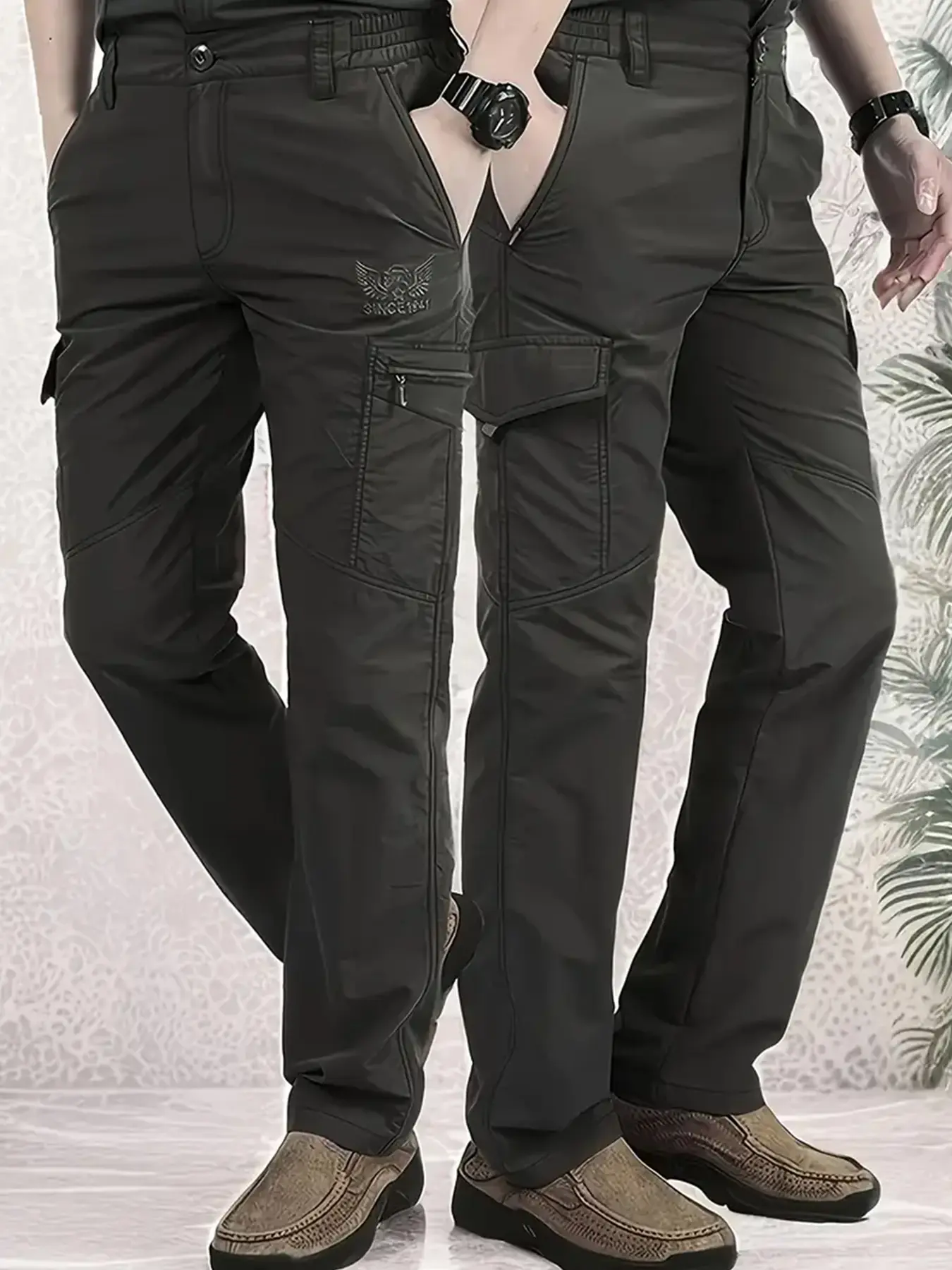 Men's Multi-Pocket Work Pants, Workwear, Casual Sports Style, Ideal for Hiking Outdoor Fishing Mountain Climbing, Comfortable and Versatile
