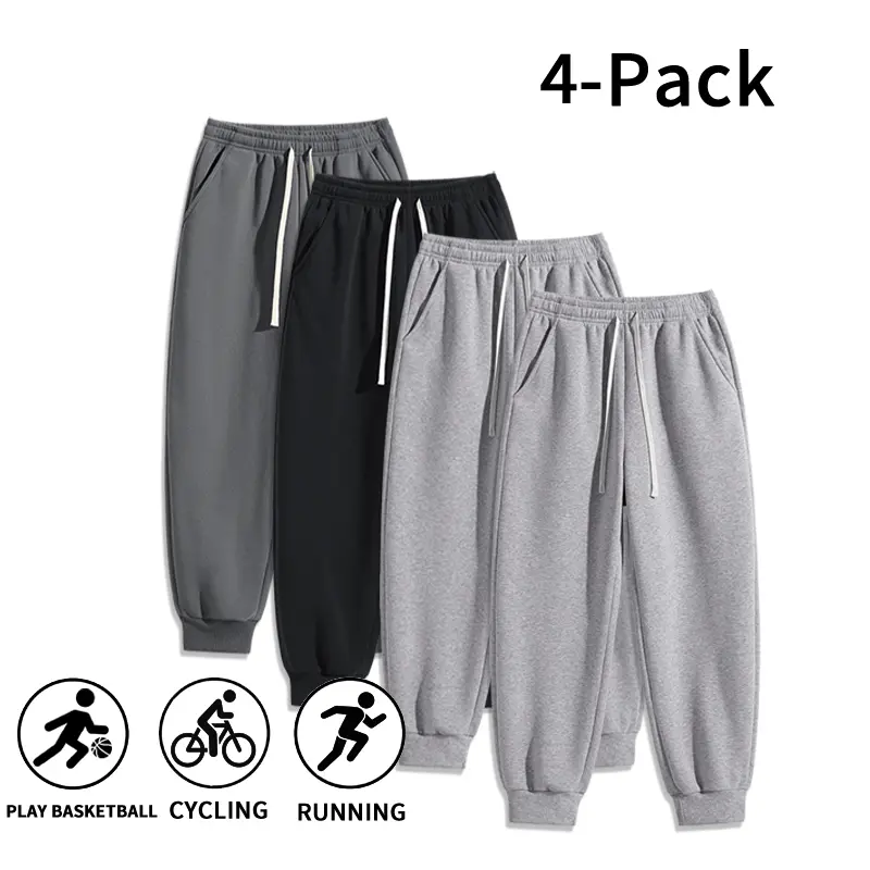 4 Pack Men’s Athletic Jogger Pants, Durable Sweatpants for Sports & Everyday Use (Optional 4 Pack and 2 Pack)
