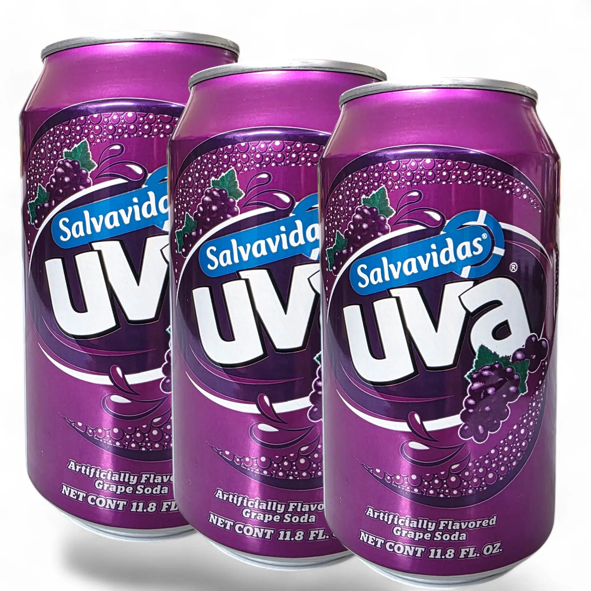 Salvavidas Uva Soda -Pk 3 unidades  Refreshing Carbonated Drink with Artificial Grape Flavor 350ml