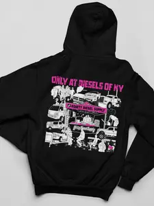 Only at Diesels of NY Design Pullover Hooded Sweatshirt, Unisex Sweaters What to wear to a Truck Show Outdoor Casual Tops Menswear Graphic Day Stylish Long Sleeve