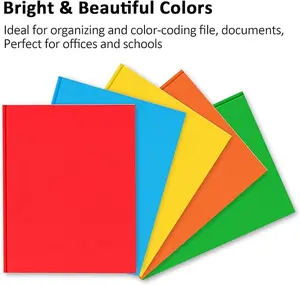 Folders with Pockets and Prong with Fasteners (5 Pack, Assorted Colors),Durable Plastic Pocket Folders with Prongs,Tear Resistant,2 Pocket 3 Prong Folders for Schoolwork & Office,Letter Size