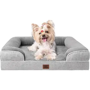 Orthopedic Dog Bed for Medium Dogs, Waterproof Memory Foam, Side Panels, Non-Slip Bottom, Egg Crate Foam Pet Sofa Bed, Washable Cover, Shaped Beds