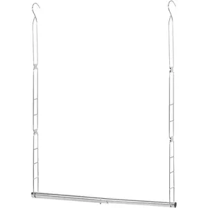 Hanging Closet Rod, Adjustable Width and Height Closet Hanging Organizer, Space-Saving Clothes Hanging Bar, Closet Extender Hanging Rod Double Closet Hanging Rod, 1 Pack Chrome