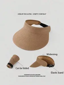 Fashion Straw Hat for Women, Fisherman Hat, Wide Brim Sun Hat with Roll-Up Feature, Foldable Beach Hat for Summer, Stylish Outdoor Accessory