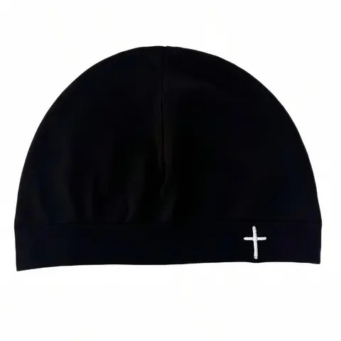 New Cross Embroidery Beanie, Hat with Cross, High-Quality Elastic Design, Unisex Casual Style, Perfect for Traveling, Cross Stitch Embroidery, Quality Hats