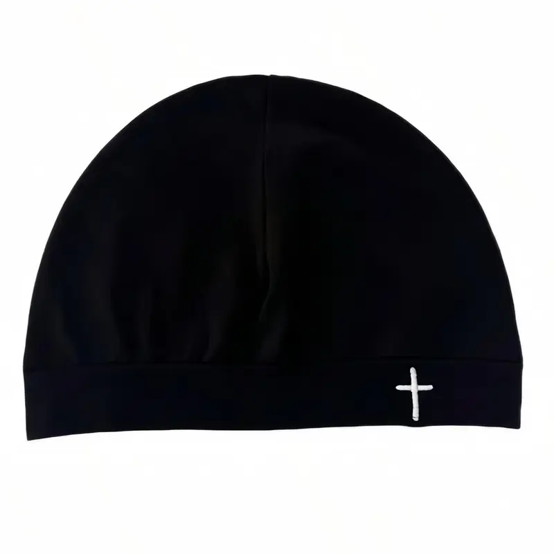 New Cross Embroidery Beanie, Hat with Cross, High-Quality Elastic Design, Unisex Casual Style, Perfect for Traveling, Cross Stitch Embroidery, Quality Hats