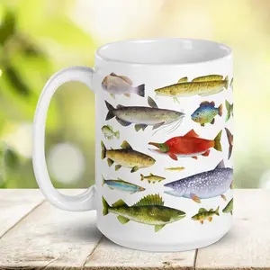 Fish Mug, Fishing Gift, Angling, Fly Fishing, Freshwater Fish, Fisherman, Dad Mug, Father's Day Gift, Fathers Day, Fish Decor, Coffee Mug