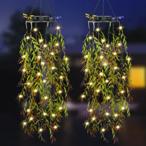 2025 NEW Release 2 Pack Artificial Plants with Fairy Lights, IP65 Waterproof Solar Lanterns for The Garden，dream net , Gifts for Women, Ideal for Christmas Party Wedding Garden Decoration，Perfect  Gifts Presents Mothers Day Gifts for Mum Grandma
