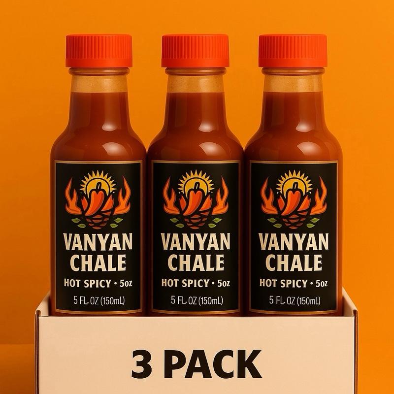 Djouly Vanyan Hot Sauce Pepper - 3 Pack, 5 oz Each, Hot Spicy Flavor, 5 FL OZ (150ml)