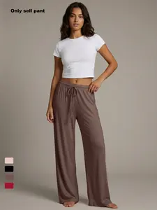 Women's Casual Wide Leg Pants, Trouser, Elastic Adjustable Drawstring Waistband Solid Color Soft and Comfortable Loungewear Sport Pant, All Seasons Wear Ideal for Daily Activities, Workouts, and Lounging