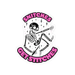 Crafty NHC Snitches Get Stitches Stickers, Yarn Lovers, Custom Laptop Stickers, Crafting Decor, Gift for Knitters, Gift for Crocheters
