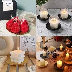 Metal Candle Holder, Vintage Style Plate Candle Stand for Weddings and Parties, Artistic Home Table Decor and Gifts, Interior Decoration Accessories