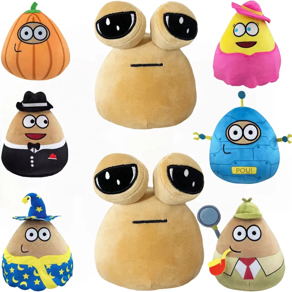 New Hot My Pet Alien Pou Soft Plush Toy - Anime Game Character Unisex Stuffed Doll, 18-22cm Kawaii Pillow, 1pcs Kids Birthday Gift
