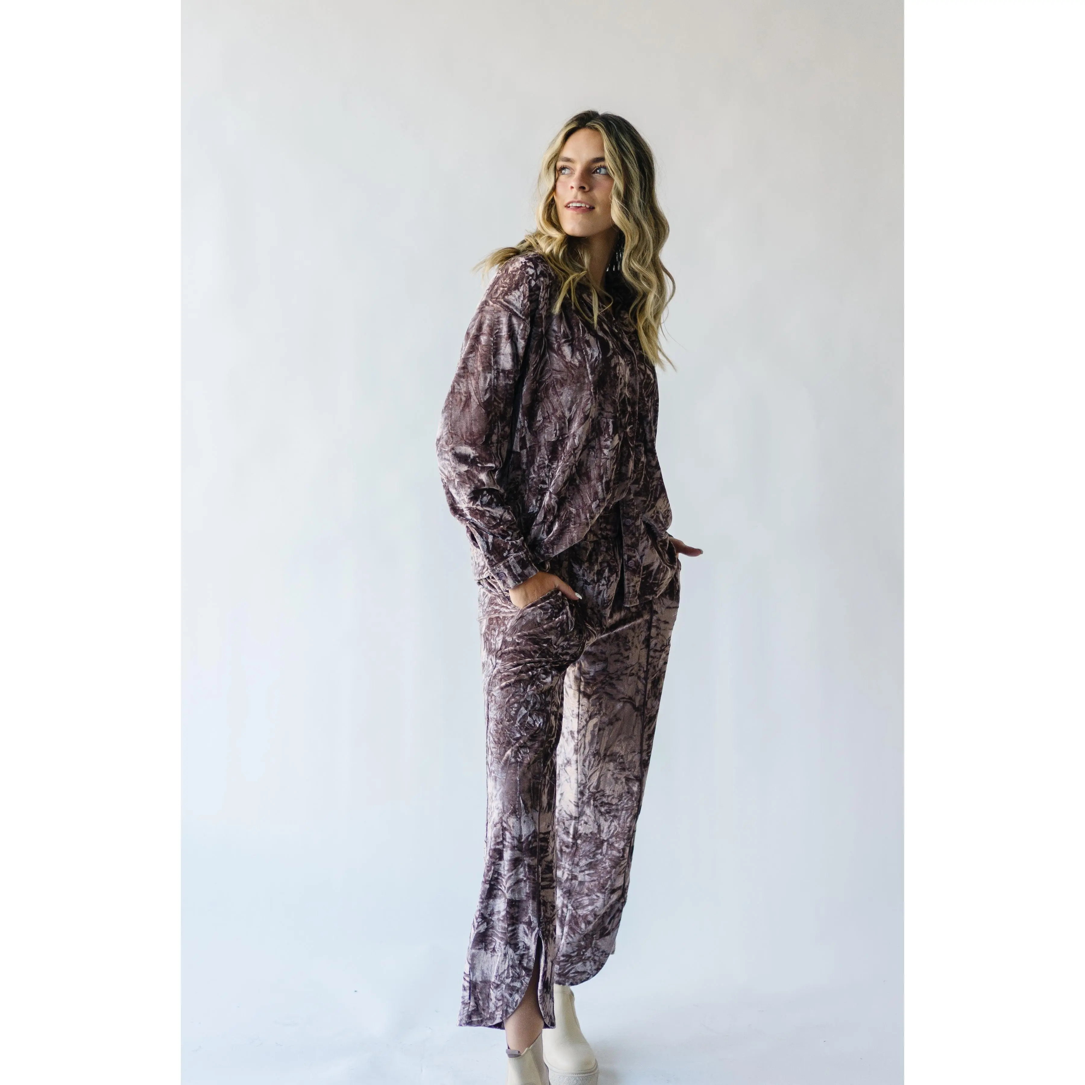 The Hannon Velvet Pants in Dusty Mauve The Hannon Velvet Pants in Dusty Mauve