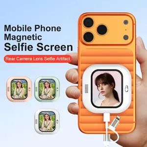 Mini Phone Vlog Selfie Monitor Screen, Compatible with iOS and Android, Phone Holder Clip for Rear Camera, Ideal for Vlogging and Live Streaming
