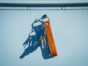 Tether Durable & Rugged Leather Key Fob & Wristlet - Unisex, Handmade in Morocco